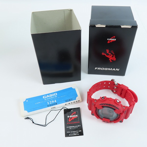 実際に弊社で買取させて頂いたG-SHOCK/Gショック FROGMAN 2000 赤潜水蛙 DW-8200NT2-4JR【動作未確認】の画像 5枚目
