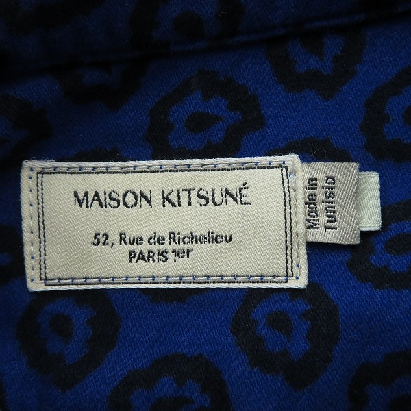 実際に弊社で買取させて頂いたMAISON KITSUNE/メゾンキツネ FLYING SPARK SHIRT 総柄 ボタン シャツ KMH-1452-B/37の画像 2枚目