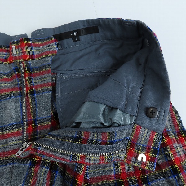 実際に弊社で買取させて頂いたNO ID./ノーアイディー ウールコットン縮絨２タックワイドトラウザーズ 843220-666P/3の画像 5枚目