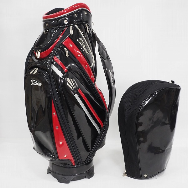 実際に弊社で買取させて頂いたTitleist/タイトリスト CB613 ゴルフ 9.5型 5分割キャディバッグ ブラックｘレッドの画像 1枚目