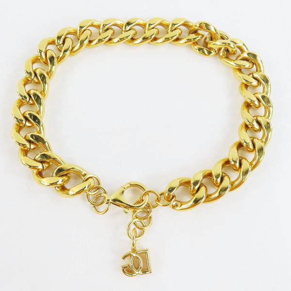 実際に弊社で買取させて頂いたDOLCE & GABBANA/ドルチェ&ガッバーナ DG Logo 喜平チェーン チョーカーネックレス ゴールドの画像 2枚目