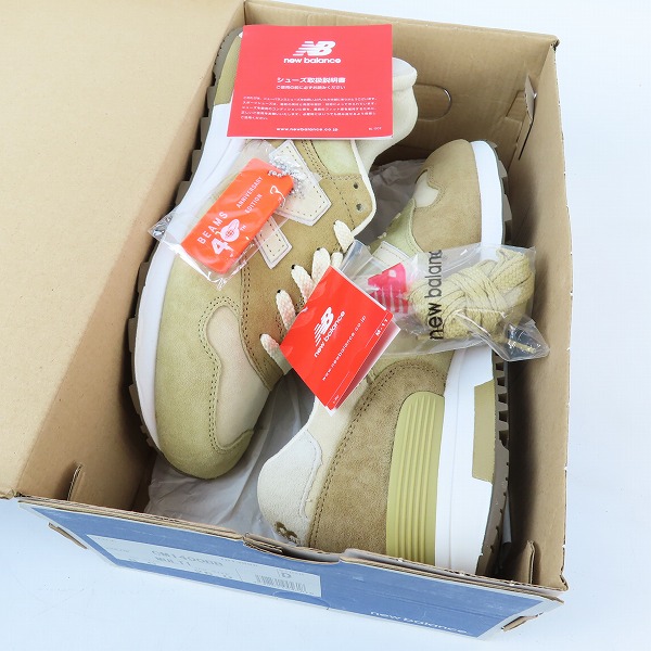 実際に弊社で買取させて頂いた【未使用】NEW BALANCEｘBEAMS/ニューバランス×ビームス 40th 別注 ベージュマルチ CM1400BB/26.0の画像 7枚目