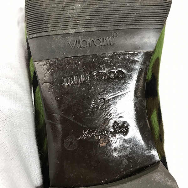 実際に弊社で買取させて頂いたJIMMY CHOO/ジミーチュウ 迷彩 カモフラ柄 ハラコ スリッポンシューズ/42の画像 5枚目