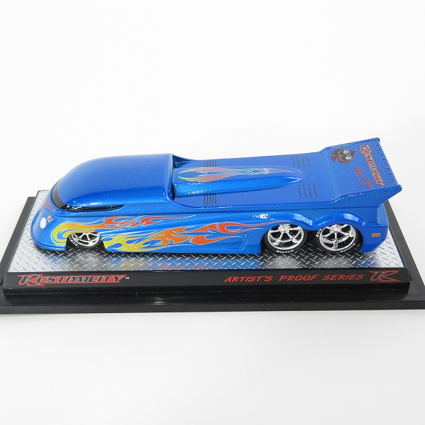 実際に弊社で買取させて頂いたKUSTOMCITY/カスタムシティ ARTIST PROOF SERIES EVO SS DRAG BUS FEATURED EDITION KANDY BLUE ミニカーの画像 1枚目