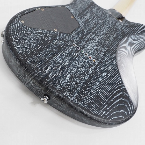 実際に弊社で買取させて頂いた★GrassRoots/グラスルーツ G-THROBBER-DX See Thru Black in White テレキャスシェイプ エレキギター ソフトケース付の画像 6枚目