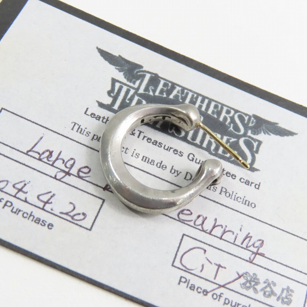 実際に弊社で買取させて頂いた【ギャラ付き】LEATHERS AND TREASURES/レザーズアンドトレジャーズ Large bone earring ラージボーンイヤリング ピアス