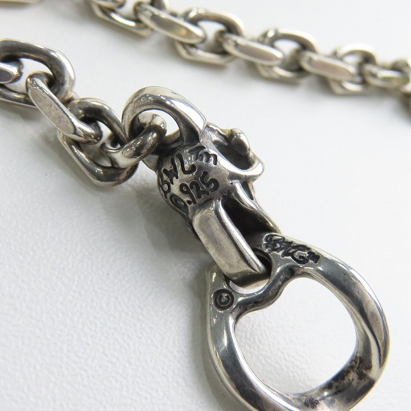 実際に弊社で買取させて頂いた【ギャラ付】BWL/ビルウォールレザー グッドラックスカルカスタム w/ゴールドサダー スクエアチェーンブレスレットの画像 5枚目