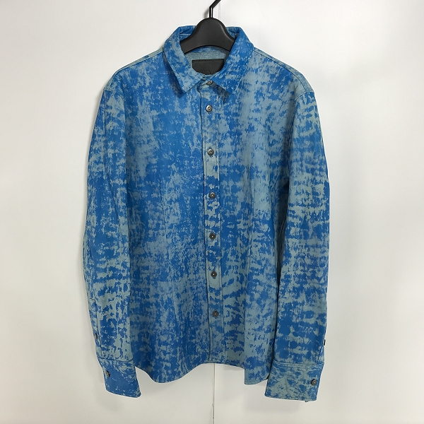 実際に弊社で買取させて頂いたISAMUKATAYAMA BACKLASH/バックラッシュ パキスタンカーフ ムラ染め レザー シャツ 1807-01 M