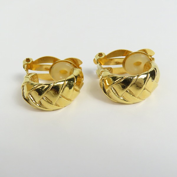 実際に弊社で買取させて頂いたYves Saint Laurent/イヴ・サンローラン YSL PAT イヤリング 編み込み フープ ヴィンテージの画像 1枚目