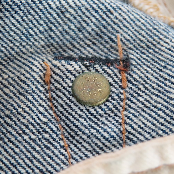 実際に弊社で買取させて頂いたEVISU/エヴィス 2504XX デニムパンツ バッファローパッチ 革パッチ シンチバック/W31L35の画像 8枚目