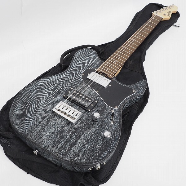 実際に弊社で買取させて頂いた★GrassRoots/グラスルーツ G-THROBBER-DX See Thru Black in White テレキャスシェイプ エレキギター ソフトケース付