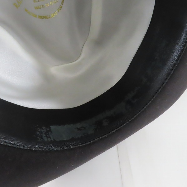 実際に弊社で買取させて頂いたBorsalino/ボルサリーノ レインプルーフライン ラビットファー フェルトハット 帽子の画像 9枚目