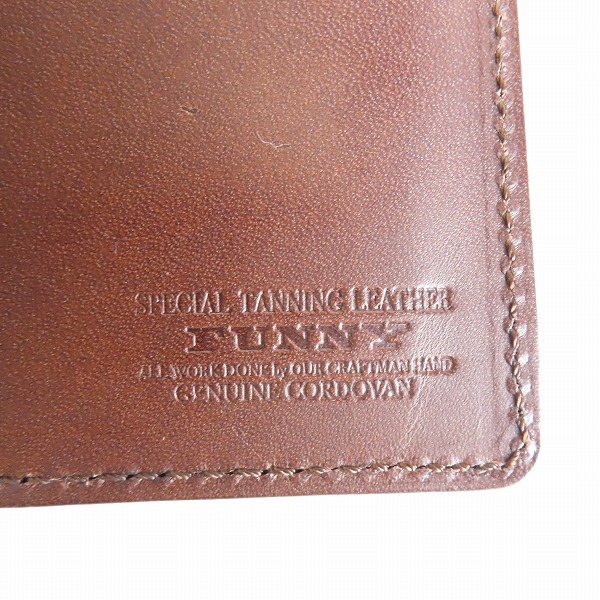 実際に弊社で買取させて頂いたFUNNY/ファニー CORDOVAN/コードバン ぼかし染め 長財布の画像 5枚目