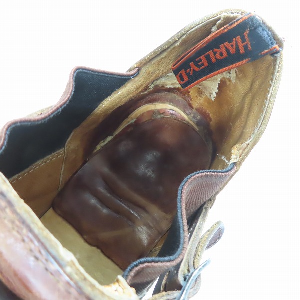 実際に弊社で買取させて頂いた【難有り】HARLEY-DAVIDSON/ハーレーダビッドソン サイドゴアブーツ ブラウン 韓国製 95010/10の画像 4枚目