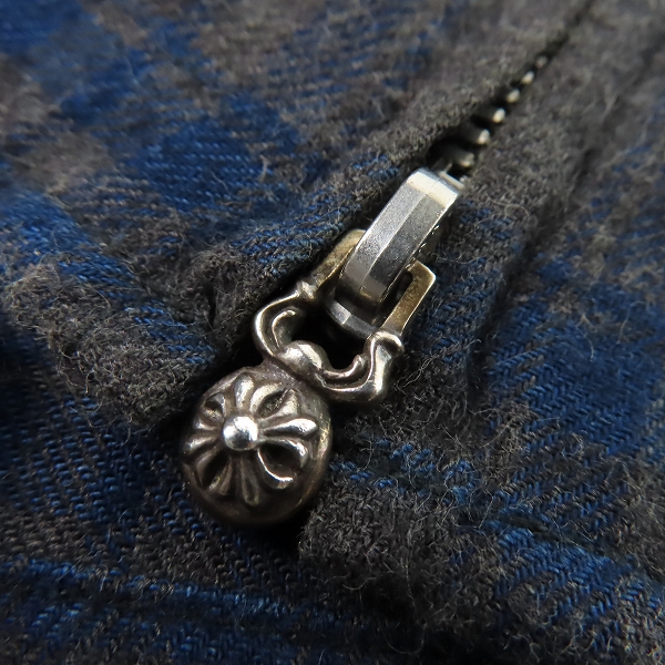 実際に弊社で買取させて頂いた【JPタグ】CHROME HERATS/クロムハーツ ダガー ボールジップ ネルシャツ Mの画像 7枚目