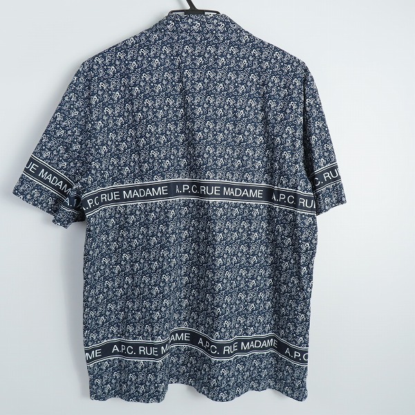実際に弊社で買取させて頂いた【難有り】A.P.C./アーペーセー ペイズリー柄 半袖ボタンシャツ Lの画像 1枚目