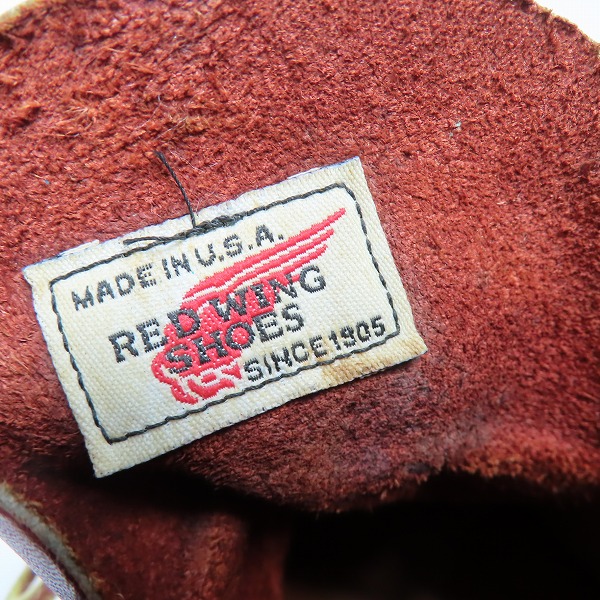 実際に弊社で買取させて頂いたRED WING/レッドウィング アイリッシュセッター ワークブーツ 刺繍羽タグ 8131/9.5の画像 7枚目