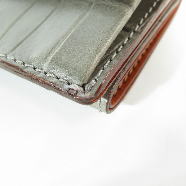 実際に弊社で買取させて頂いたFelisi/フェリージ クロコダイル型押し ミニウォレット 1031の画像 8枚目