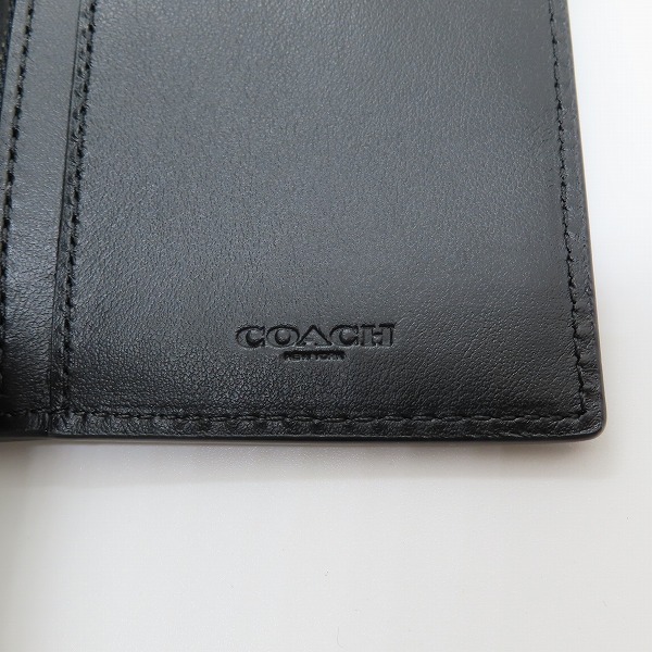 実際に弊社で買取させて頂いたCOACH/コーチ シグネチャー クロスグレインレザー スリム コインウォレット 二つ折り財布の画像 5枚目
