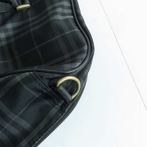 実際に弊社で買取させて頂いたBurberry/バーバリー ゴルフ チェック柄 ボストンハンドバッグ ブラックの画像 5枚目