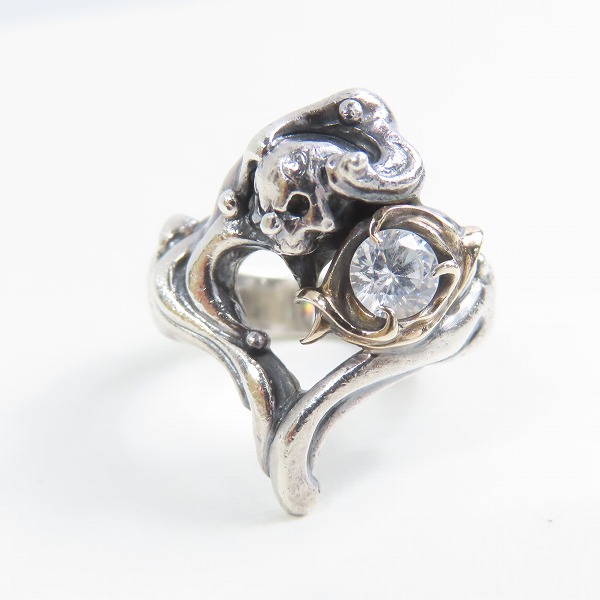 実際に弊社で買取させて頂いたF.A.L/FAL エフエーエル スウィルパターンハート/wストーン リング 13号の画像 1枚目