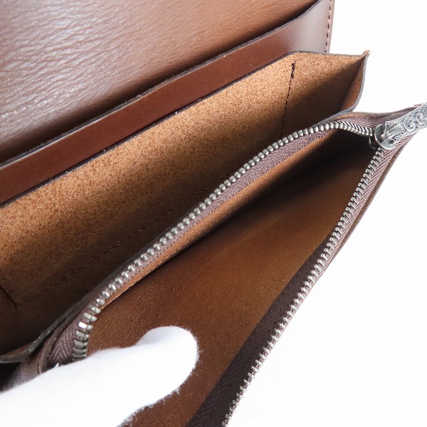 実際に弊社で買取させて頂いたFUNNY/ファニー CORDOVAN/コードバン ぼかし染め 長財布の画像 4枚目