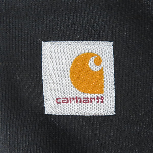 実際に弊社で買取させて頂いたCarhartt WIP/カーハート フーデッドスクエアラベルジャケット ジップアップ パーカー A201011 ブラック/Sの画像 3枚目