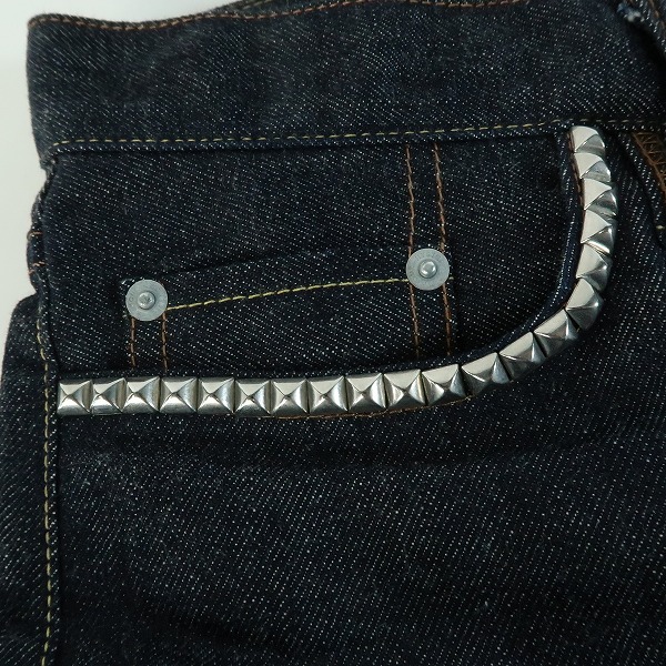 実際に弊社で買取させて頂いたHYSTERIC GLAMOUR/ヒステリックグラマー スタッズ デニム 0233AP12 30の画像 7枚目