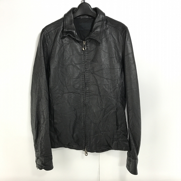 実際に弊社で買取させて頂いたjunhashimoto/ジュンハシモト カウレザー ジップ レザー ライダース ジャケット 1020000003/3