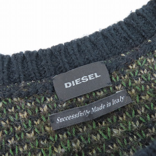 実際に弊社で買取させて頂いたDIESEL/ディーゼル アルパカ混ダメージ加工ニットセーター/Lの画像 2枚目