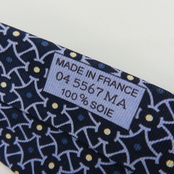 実際に弊社で買取させて頂いたHERMES/エルメス 総柄 シルク100％ ネクタイの画像 2枚目
