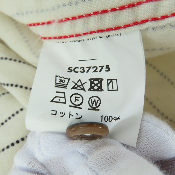 実際に弊社で買取させて頂いたSUGAR CANE/シュガーケン ストライプシャツ  レトロスタイル SC37275 Mの画像 3枚目