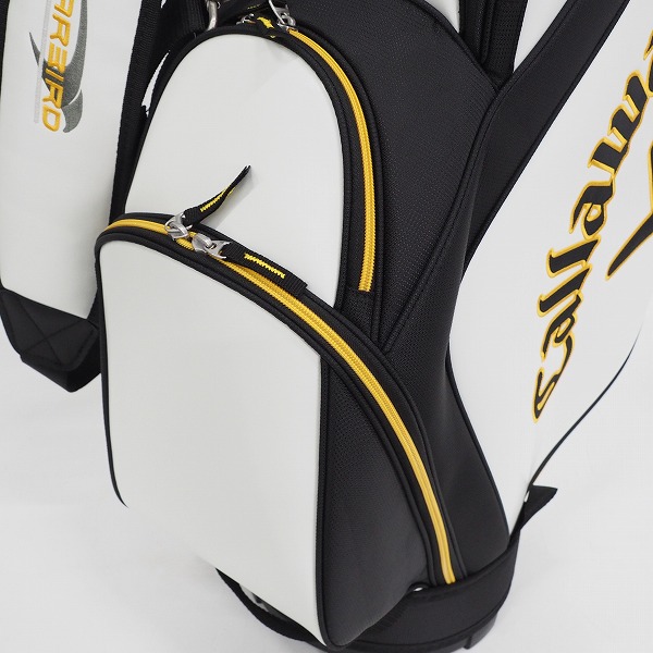 実際に弊社で買取させて頂いたCallaway/キャロウェイ WARBIRD/ウォーバード 5分割 キャディバッグ ホワイトｘブラックｘイエローの画像 5枚目
