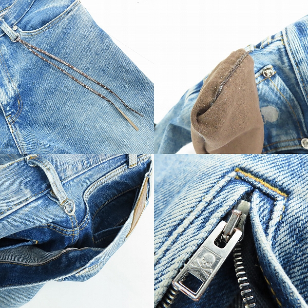 実際に弊社で買取させて頂いたMASTERMIND WORLD/マスターマインドワールド ロゴプリント レイヤードデニムパンツ MW21S07-PA002‐000/Mの画像 7枚目