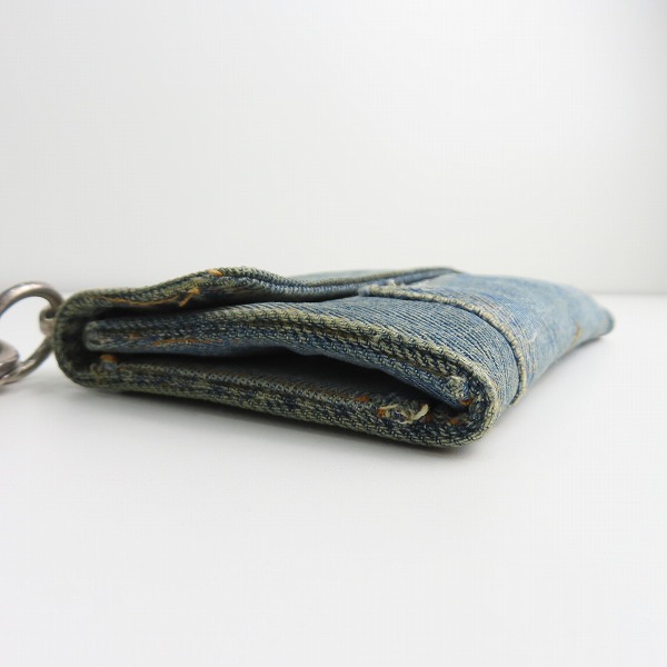 実際に弊社で買取させて頂いたA&G/エーアンドジー デニム ウォレット 三つ折り財布/スカル ウォレットチェーンの画像 3枚目