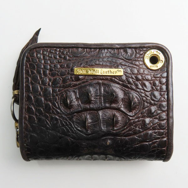 実際に弊社で買取させて頂いた【ギャラ付】BWL/ビルウォールレザー COIN ZIPPER /CAIMAN BRAWN カイマンクロコ コインケース ゴールドプレート W966