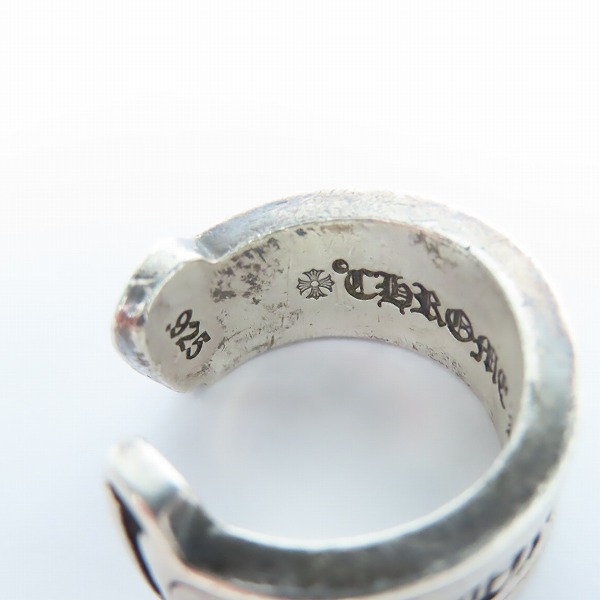 実際に弊社で買取させて頂いたCHROME HEARTS/クロムハーツ スクロールラベルリング ラージ 14号の画像 6枚目