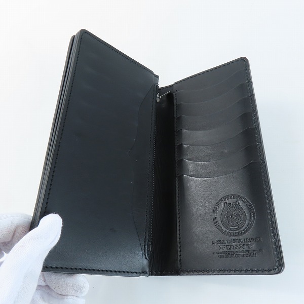 実際に弊社で買取させて頂いたFUNNY/ファニー CORDOVAN/コードバン ブラック 長財布の画像 3枚目