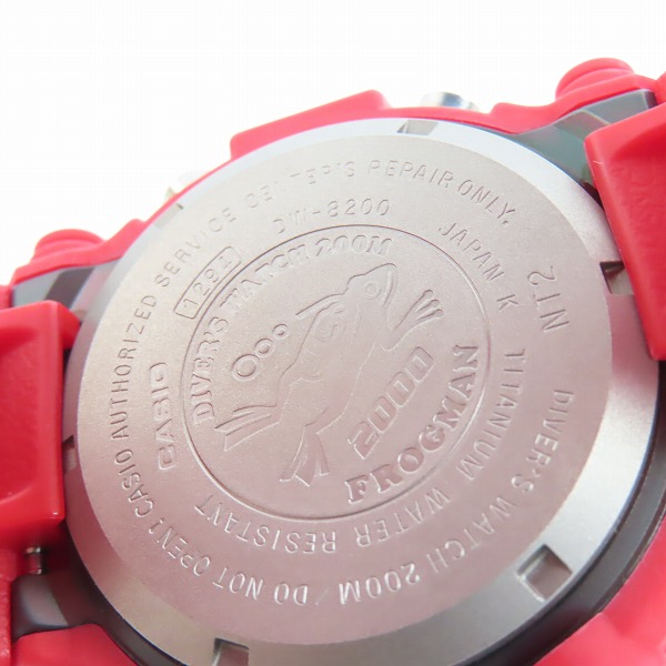 実際に弊社で買取させて頂いたG-SHOCK/Gショック FROGMAN 2000 赤潜水蛙 DW-8200NT2-4JR【動作未確認】の画像 3枚目