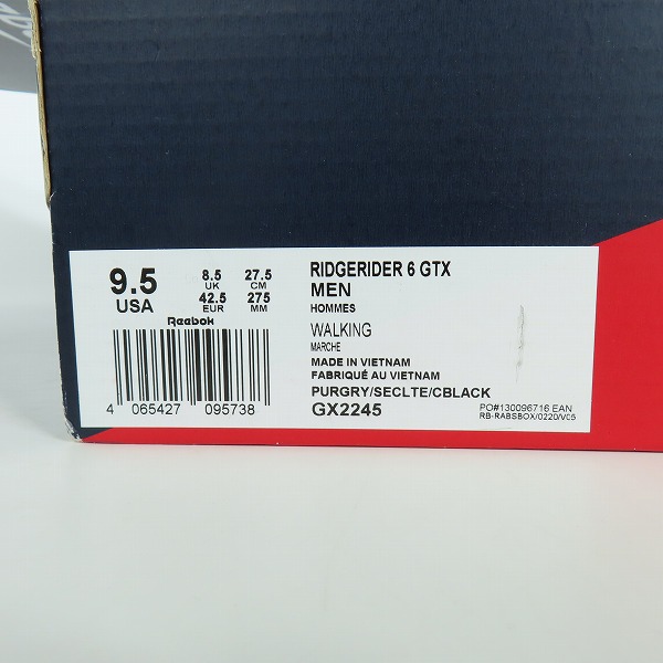 実際に弊社で買取させて頂いたReebok/リーボック RIDGERIDER 6/リッジライダー GORE TEX/ゴアテックス スニーカー GX2245/27.5の画像 9枚目