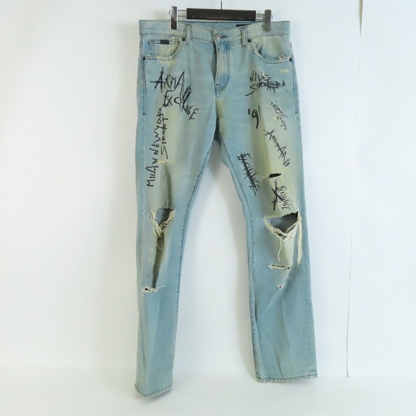実際に弊社で買取させて頂いたARMANI EXCHANGE/アルマーニエクスチェンジ ダメージ加工 デニムパンツ 6ZZJ16 Z1FVZ/33
