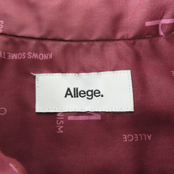実際に弊社で買取させて頂いたALLEGE/アレッジ 18SS 総柄長袖シャツ AH18S-SH03/2の画像 2枚目