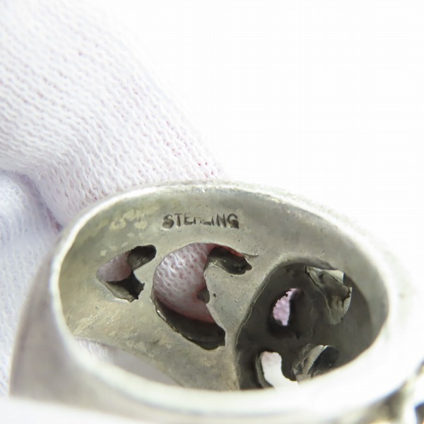 実際に弊社で買取させて頂いたA&G/エーアンドジー スカルオンクロス リング 指輪 18-20号の画像 7枚目