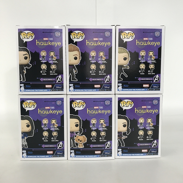 実際に弊社で買取させて頂いたFunko/ファンコ Pop/ポップ Hawkeye/ホークアイ エレーナ/ケイトビショップ 等 フィギュア 6点セットの画像 1枚目