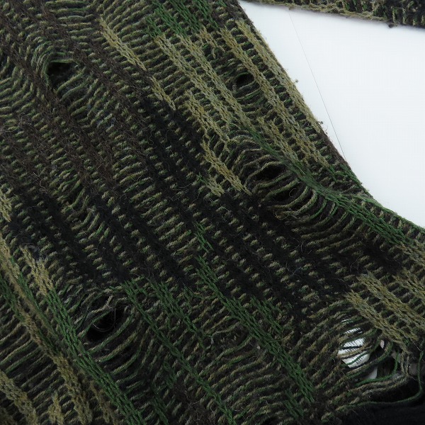 実際に弊社で買取させて頂いたDIESEL/ディーゼル アルパカ混ダメージ加工ニットセーター/Lの画像 7枚目