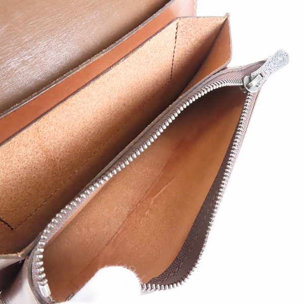実際に弊社で買取させて頂いたFUNNY/ファニー CORDOVAN/コードバン ぼかし染め 長財布 ベージュステッチの画像 4枚目
