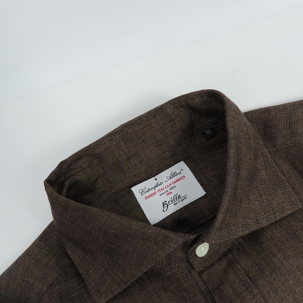 実際に弊社で買取させて頂いたBrilla per il gusto/ブリッラ ペル イル グスト 麻100％シャツ ブラウン Mの画像 5枚目