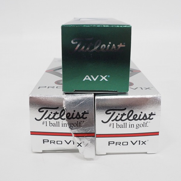実際に弊社で買取させて頂いた【未使用/オウンネーム】Titleist/タイトリスト PRO V1X・AVX  ゴルフボール ホワイト 計3スリーブの画像 4枚目