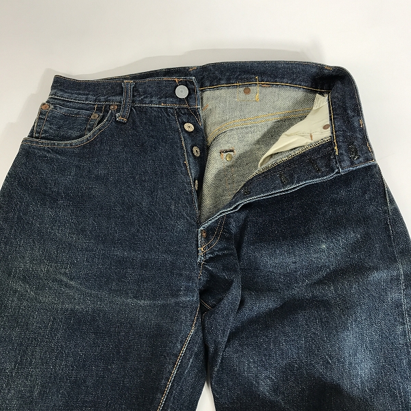 実際に弊社で買取させて頂いたEVISU/エヴィス 2504XX デニムパンツ バッファローパッチ 革パッチ シンチバック/W31L35の画像 4枚目