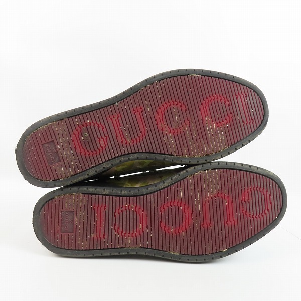 実際に弊社で買取させて頂いたGUCCI/グッチ 迷彩/カモフラ ハイカットスニーカー 342034 9.5の画像 2枚目